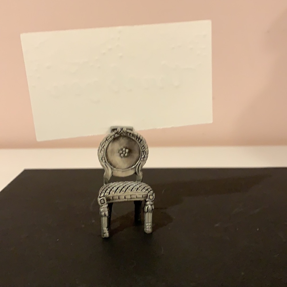 “Placechairs”. Pewter miniature chairs. Set of 4 - Picture 5 of 5